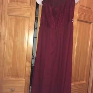 Maroon evening gown